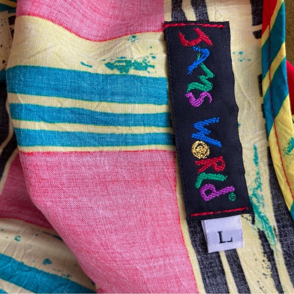 *SOLD* Jams World Vintage 1990’s Bright Plaid Print Maxi Dress - Picture 6 of 8